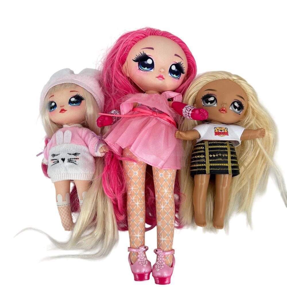 NaNaNa Surprise 3 Dolls Coco Von Sparkles Flamingo Aubrey Heart‎ Fuzzy Tiger MGA